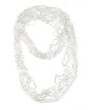 NYFASHION101® Silver-Tone Beaded Skinny Fishnet Infinity Loop Scarf