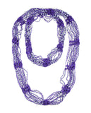 NYFASHION101® Silver-Tone Beaded Skinny Fishnet Infinity Loop Scarf