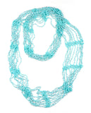 NYFASHION101® Silver-Tone Beaded Skinny Fishnet Infinity Loop Scarf