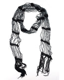 NYFASHION101® Silver-Tone Beaded Skinny Fishnet Shawl Scarf Waist Belt