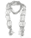 NYFASHION101® Silver-Tone Beaded Skinny Fishnet Shawl Scarf Waist Belt