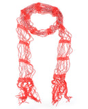 NYFASHION101® Silver-Tone Beaded Skinny Fishnet Shawl Scarf Waist Belt