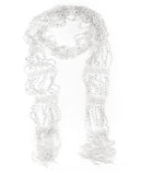 NYFASHION101® Silver-Tone Beaded Skinny Fishnet Shawl Scarf Waist Belt