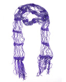 NYFASHION101® Silver-Tone Beaded Skinny Fishnet Shawl Scarf Waist Belt