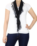 NYFASHION101® Lightweight Lace Fringe Tassel Open Hole Triangle Shawl Scarf
