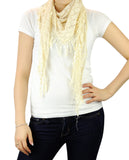 NYFASHION101® Lightweight Lace Fringe Tassel Open Hole Triangle Shawl Scarf