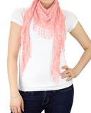 NYFASHION101® Lightweight Lace Fringe Tassel Open Hole Triangle Shawl Scarf