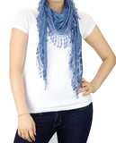 NYFASHION101® Lightweight Lace Fringe Tassel Open Hole Triangle Shawl Scarf