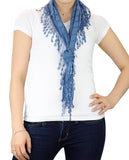 NYFASHION101® Lightweight Lace Fringe Tassel Open Hole Triangle Shawl Scarf