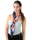 NYFASHION101 Versatile Artistic USA Flag Design 42" Headwrap Square Scarf