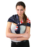 NYFASHION101 Versatile Artistic USA Flag Design 42" Headwrap Square Scarf