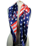 NYFASHION101 Versatile Artistic USA Flag Design 42" Headwrap Square Scarf