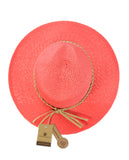 NYFASHION101 Teardrop Dent Braided Trim Casual Panama Fedora Sun Hat