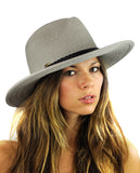 NYFASHION101 Teardrop Dent Braided Trim Casual Panama Fedora Sun Hat
