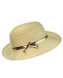 NYFASHION101 Metallic Thread Glossy 3-Tone Band Mini Flop Flip Up Brim Sun Hat