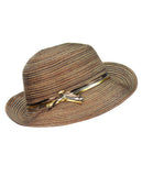 NYFASHION101 Metallic Thread Glossy 3-Tone Band Mini Flop Flip Up Brim Sun Hat
