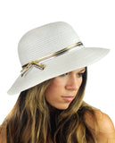 NYFASHION101 Metallic Thread Glossy 3-Tone Band Mini Flop Flip Up Brim Sun Hat