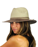 NYFASHION101 Multicolor Weaved Band Matching Brim Panama Fedora Sun Hat