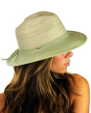 NYFASHION101 Multicolor Weaved Band Matching Brim Panama Fedora Sun Hat