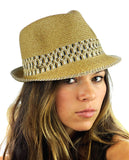 NYFASHION101 Multicolored Weaved Band and Trim Stingy Trilby Fedora Hat