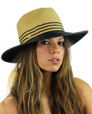 NYFASHION101 Weaved Full Color Brim Teardrop Dent Panama Fedora Sun Hat