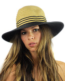 NYFASHION101 Weaved Full Color Brim Teardrop Dent Panama Fedora Sun Hat