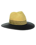 NYFASHION101 Weaved Full Color Brim Teardrop Dent Panama Fedora Sun Hat