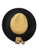 NYFASHION101 Weaved Full Color Brim Teardrop Dent Panama Fedora Sun Hat