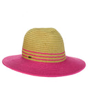 NYFASHION101 Weaved Full Color Brim Teardrop Dent Panama Fedora Sun Hat
