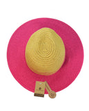 NYFASHION101 Weaved Full Color Brim Teardrop Dent Panama Fedora Sun Hat