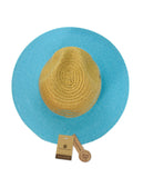 NYFASHION101 Weaved Full Color Brim Teardrop Dent Panama Fedora Sun Hat