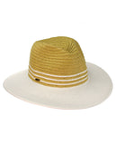 NYFASHION101 Weaved Full Color Brim Teardrop Dent Panama Fedora Sun Hat