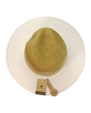 NYFASHION101 Weaved Full Color Brim Teardrop Dent Panama Fedora Sun Hat