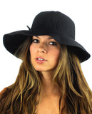 NYFASHION101 Women's Bow Accent Crushable Packable Up Brim Beach Sun Hat