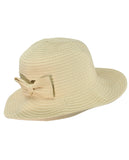NYFASHION101 Women's Bow Accent Crushable Packable Up Brim Beach Sun Hat