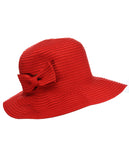 NYFASHION101 Women's Bow Accent Crushable Packable Up Brim Beach Sun Hat