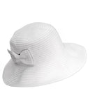 NYFASHION101 Women's Bow Accent Crushable Packable Up Brim Beach Sun Hat