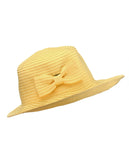 NYFASHION101 Women's Bow Accent Crushable Packable Up Brim Beach Sun Hat