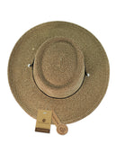 NYFASHION101 Multicolor Weaved Wide Brim Pork Pie Boater Hat w/ Chin Cord