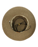 NYFASHION101 Multicolor Weaved Wide Brim Pork Pie Boater Hat w/ Chin Cord