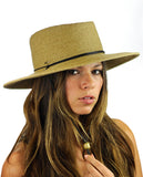 NYFASHION101 Multicolor Weaved Wide Brim Pork Pie Boater Hat w/ Chin Cord