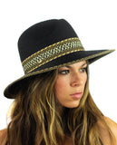 NYFASHION101 Multicolor Weaved Band and Trim Panama Fedora Hat