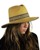 NYFASHION101 Multicolor Weaved Band and Trim Panama Fedora Hat