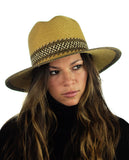 NYFASHION101 Multicolor Weaved Band and Trim Panama Fedora Hat