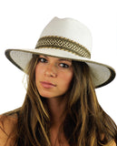 NYFASHION101 Multicolor Weaved Band and Trim Panama Fedora Hat