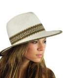 NYFASHION101 Multicolor Weaved Band and Trim Panama Fedora Hat