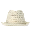 NYFASHION101 Slim Rope Band Crushable Cotton Lace Vented Fedora Hat