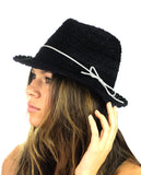 NYFASHION101 Slim Rope Band Crushable Cotton Lace Vented Fedora Hat