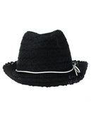 NYFASHION101 Slim Rope Band Crushable Cotton Lace Vented Fedora Hat