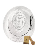 NYFASHION101 Slim Rope Band Crushable Cotton Lace Vented Fedora Hat